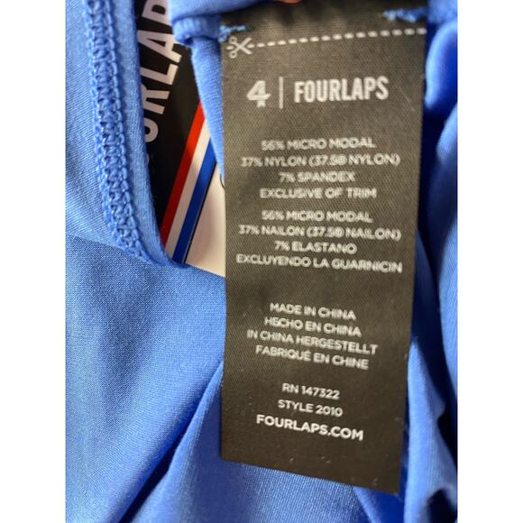 Fourlaps Women's Size Small Cropped Curve Tank Azure Blue Fitness Workout NWT - Picture 4 of 5